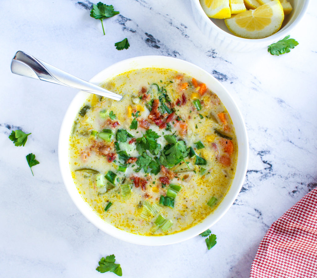 Instant Pot Zucchini Corn Chowder - The Design Foodie